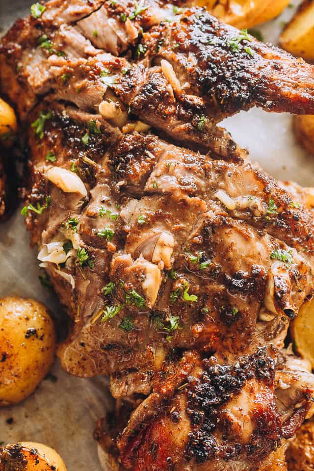 Garlic, Herb, and Paprika Roast Leg of Lamb