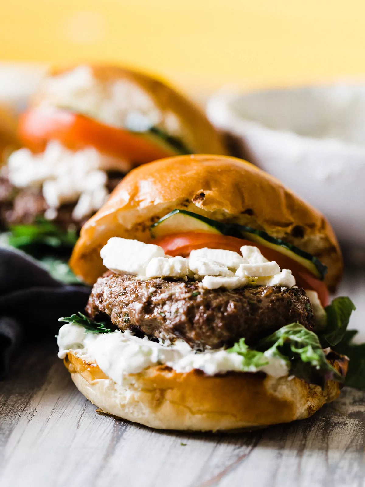 GREEK STYLE LAMB BURGERS WITH TZATZIKI SAUCE