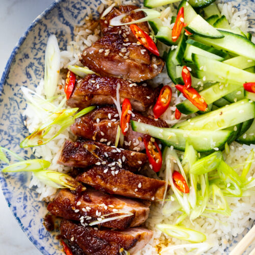 Sweet Glazed Sticky Duck with Jasmine Rice