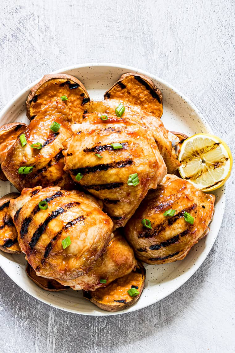 HONEY BOURBON GRILLED CHICKEN THIGHS