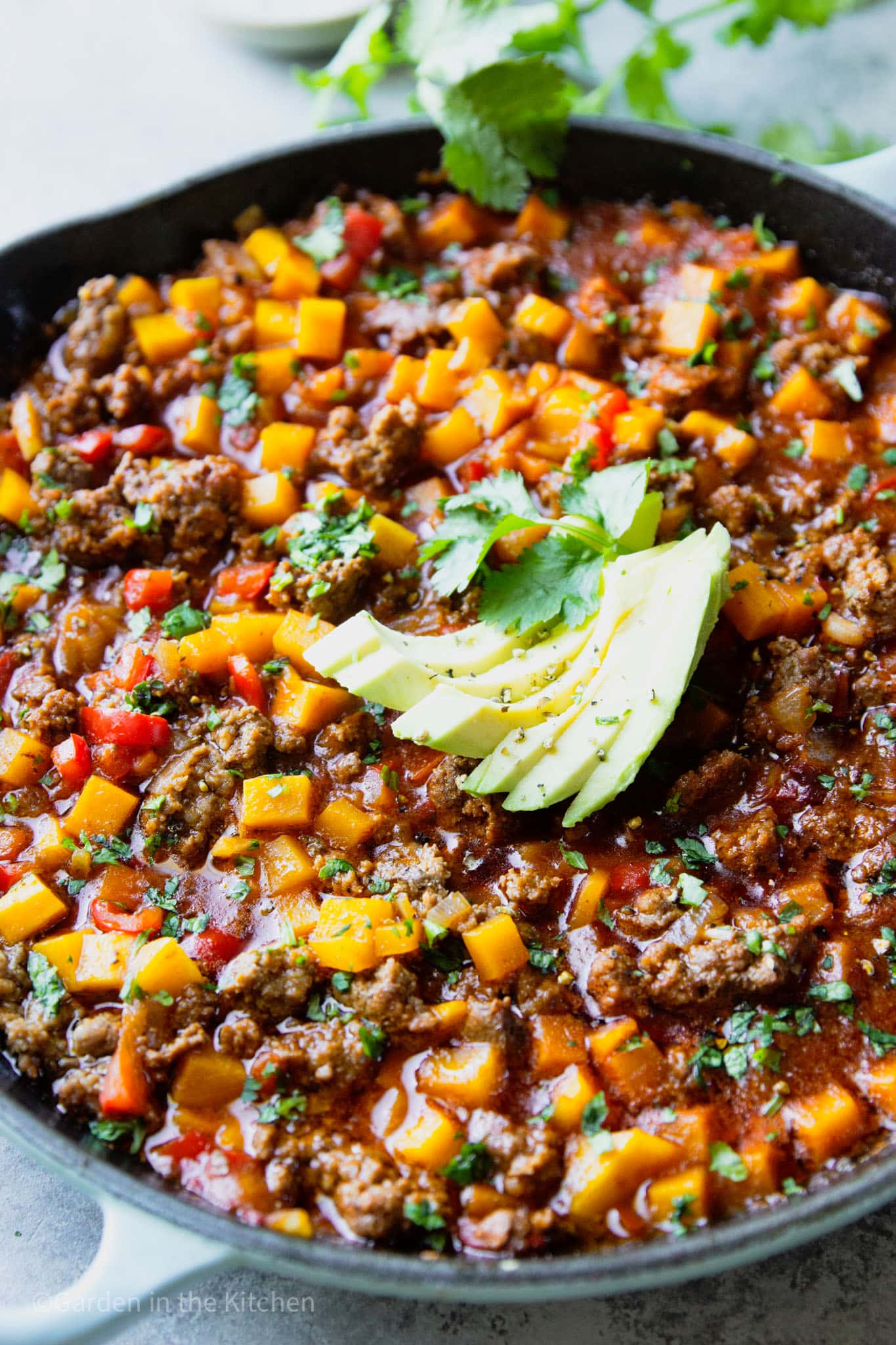 Ground Beef Butternut Squash Skillet