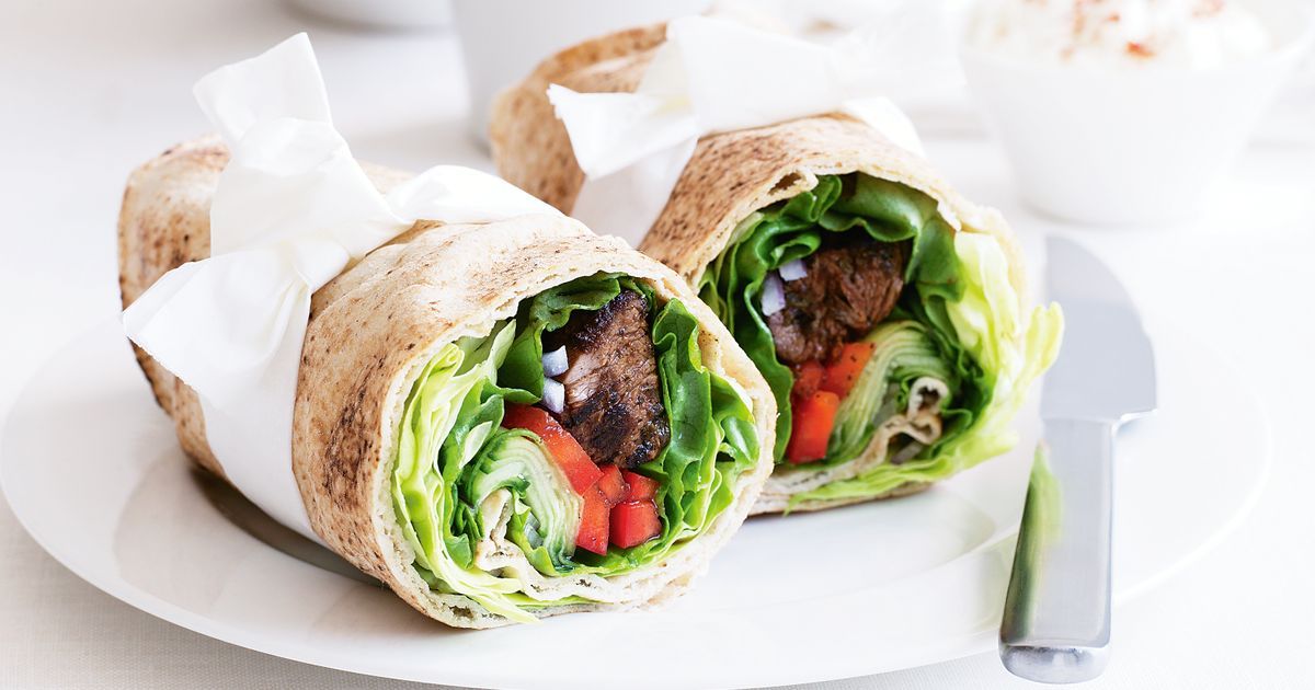 Paprika lamb kebab wraps
