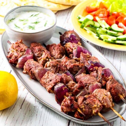 Greek Yogurt Marinated Lamb Kebabs