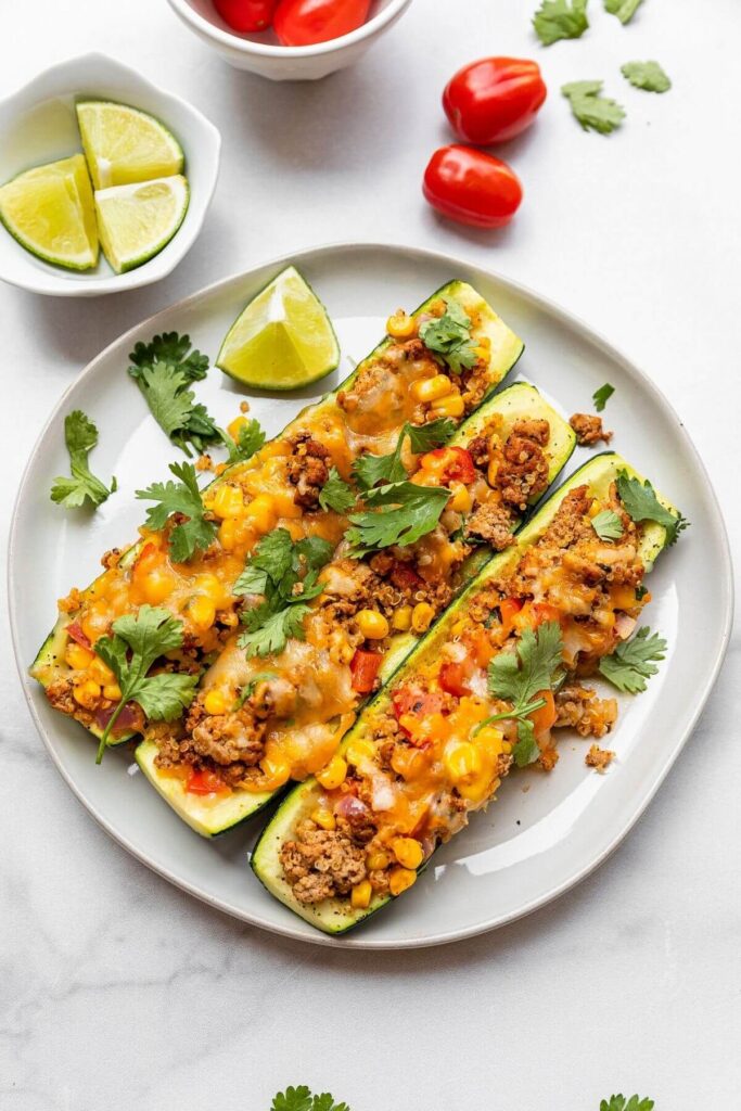 Turkey Stuffed Zucchini Boats