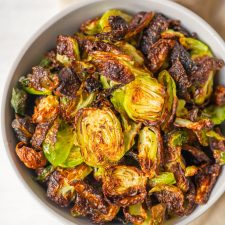 AIR FRYER BRUSSELS SPROUTS WITH BACON