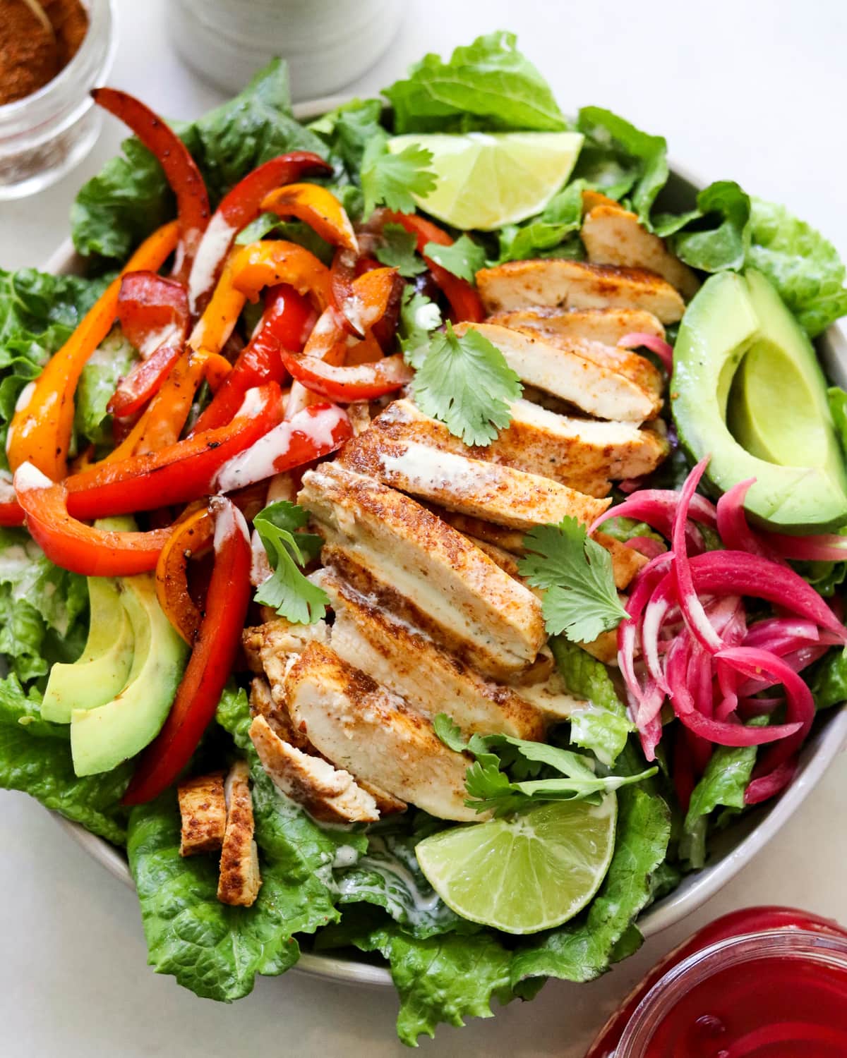 Air Fryer Chicken Fajita Salad