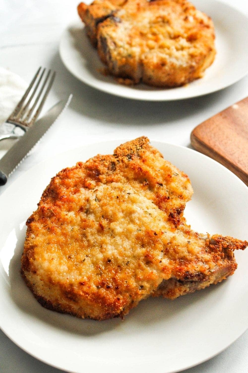 AIR FRYER BONE-IN PORK CHOPS WITH BREADING