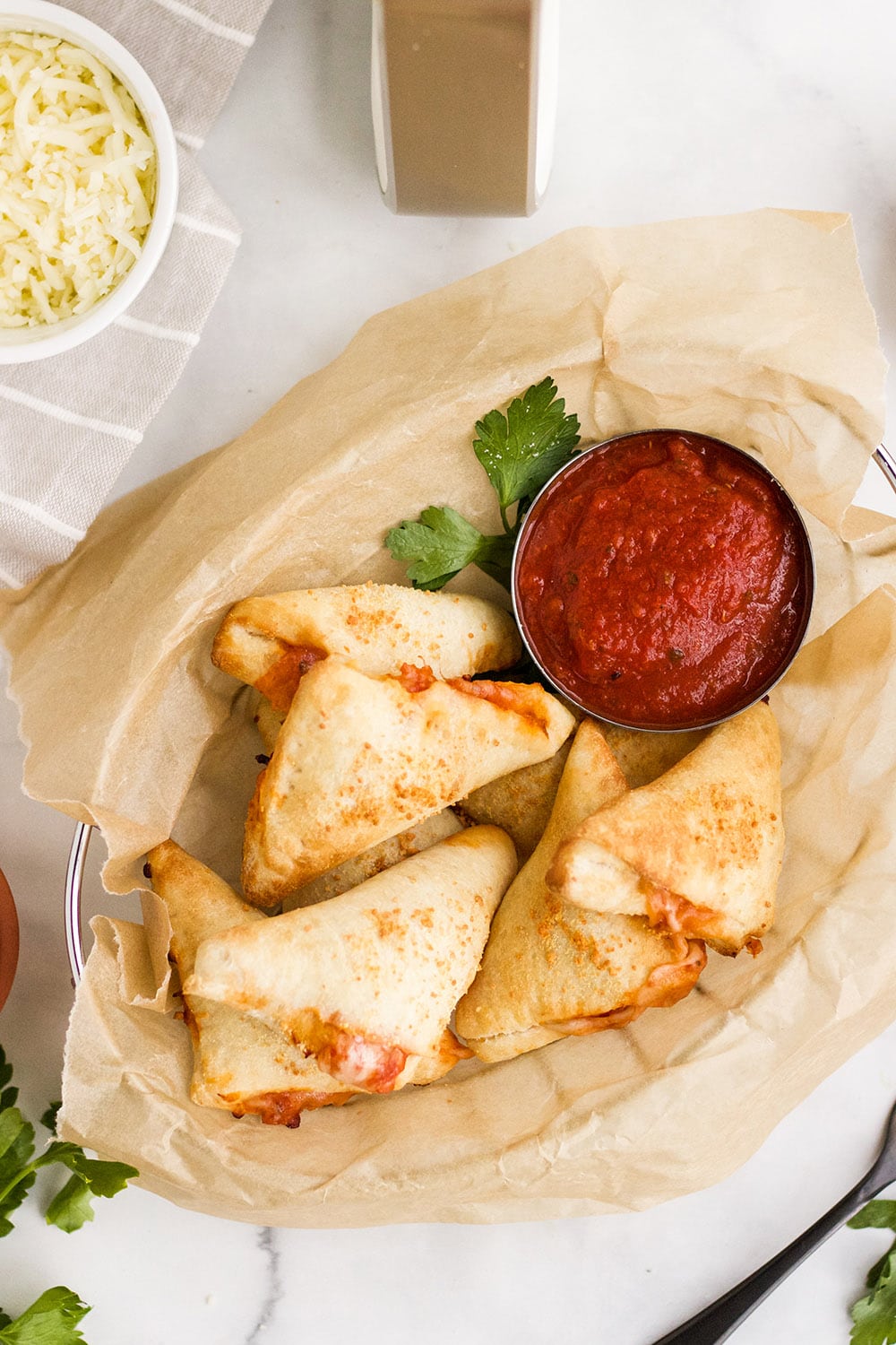 Air Fryer Pizza Pasta Pockets