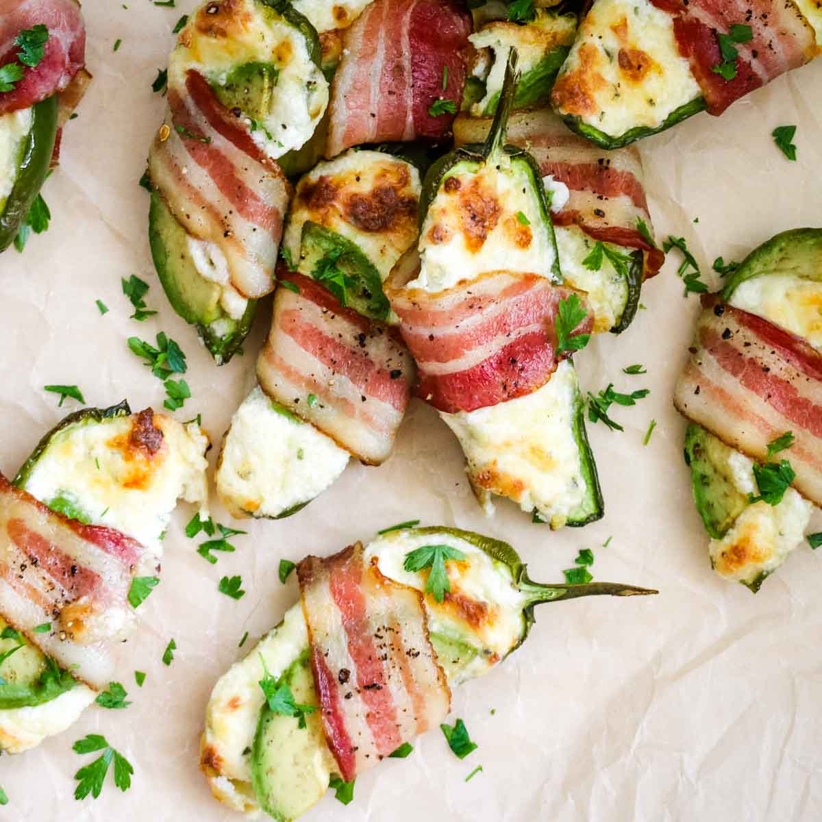 AIR FRYER JALAPENO POPPERS – BACON WRAPPED