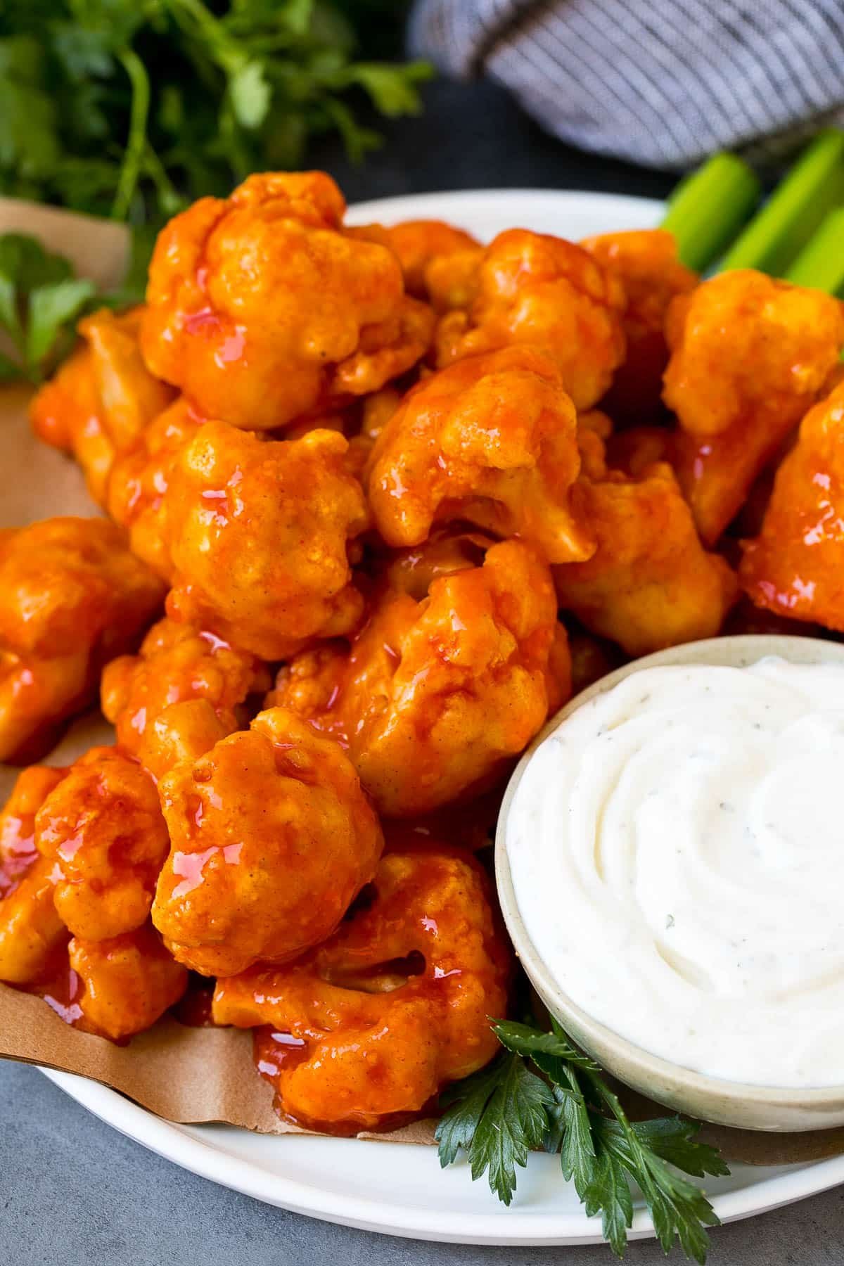 AIR FRYER HONEY BUFFALO CAULIFLOWER WINGS